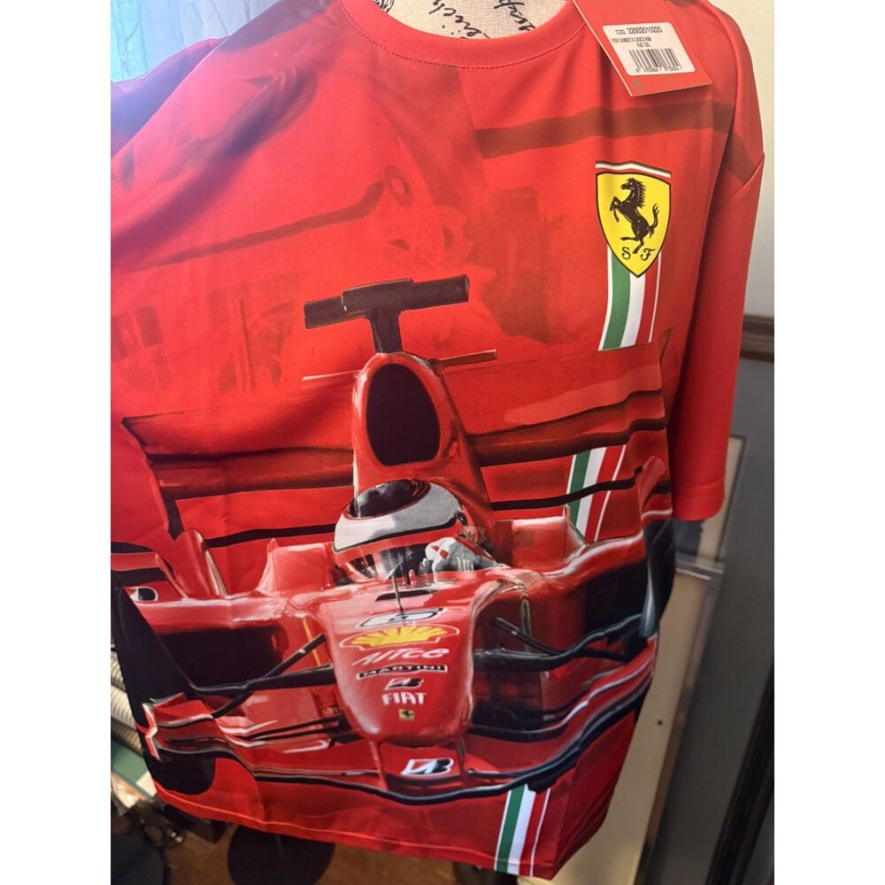NWT Ferrari Kimi Raikkonen F1 All Over Print T Shirt XXL Licensed Rare